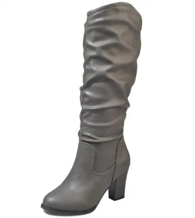 Zapatos mujer Женская обувь Обувь женщина высокий толстый каблук Модные женские туфли-лодочки зимние ботинки Martin зимние элегантные g61286
