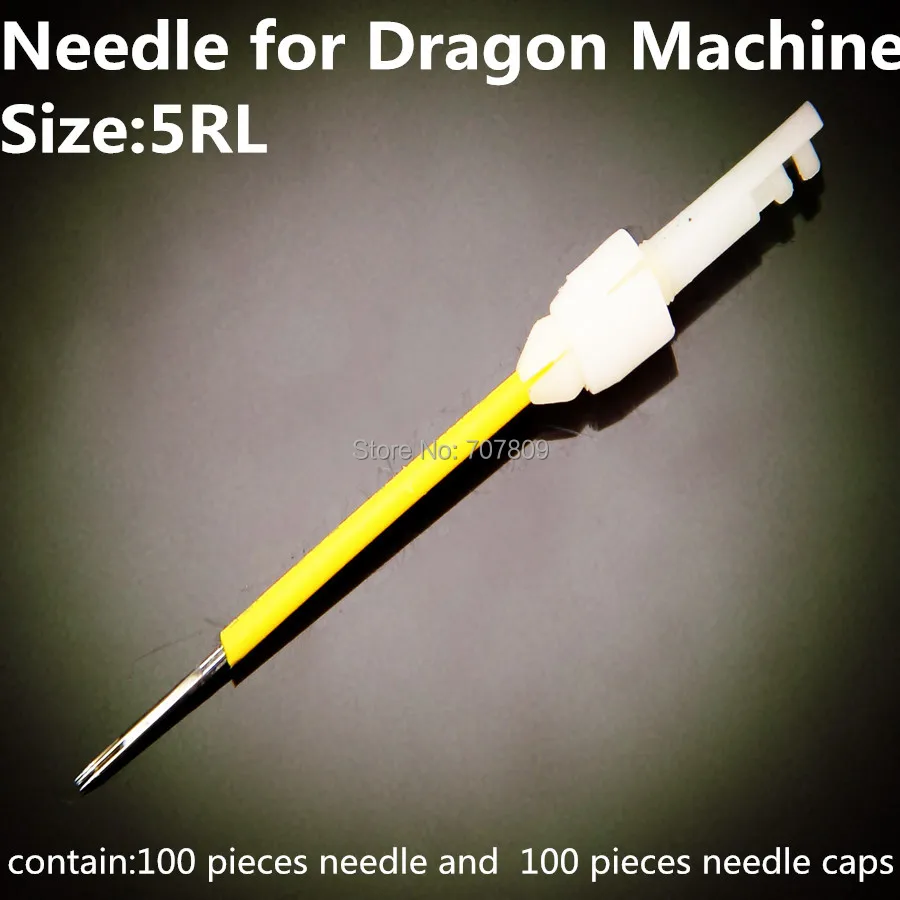 100pcs x 5RL Permanent Sterilized Makeup buckle Tattoo Needle & Needle caps For Dragon tattoo machine Free shipping