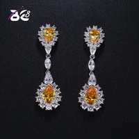 be 8 brand classic design clear aaa cubic zirconia dangle earrings water drop earrings for women party jewelry e424