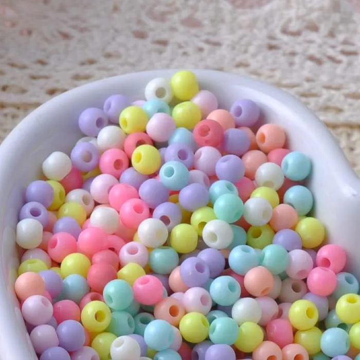 500 шт. 4 мм разные яркие цвета акриловые бусины с отверстием шарики для ювелирных