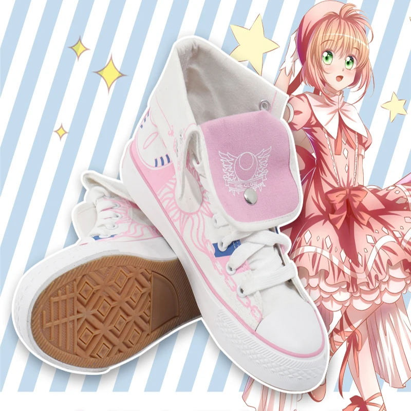 Аниме Cardcaptor Sakura Обувь для костюмированной вечеринки Kinomoto Парусиновая обувь