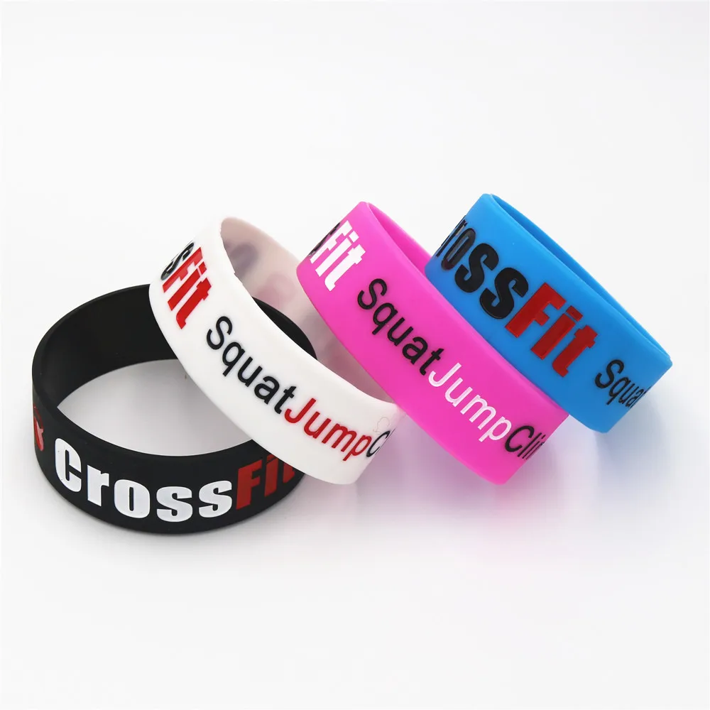 

4PCS New Fashion Jewelry CROSS FIT SJ Bracelets & Bangles Sports Black White Silicone Rubber Wristband Bands Gifts SH046