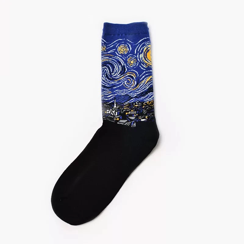 Starry sky Уличные новые хлопковые носки с рисунком ананаса, перца, банана, фруктов и овощей, фламинго, лошади, носки, цветные забавные носки для мужчин и женщин - Цвет: Starry sky