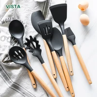 cooking tool sets non toxic cooking baking kitchen tools utensils silicone shovel spoon scraper brush spade whisk turner