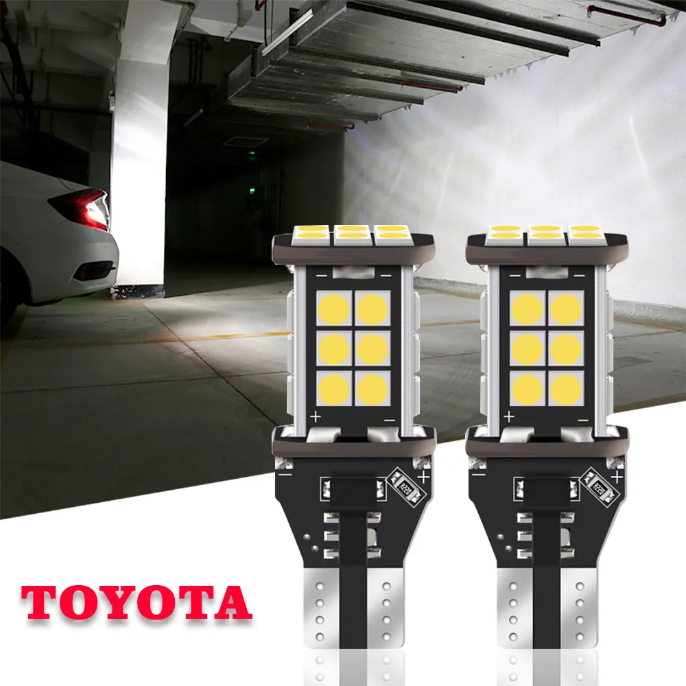 2X Canbus T15 W16W 3030 SMD СВЕТОДИОДНЫЙ Автомобильный задний фонарь заднего хода Белый задний фонарь для Toyota Corolla Camry Prado RAV4