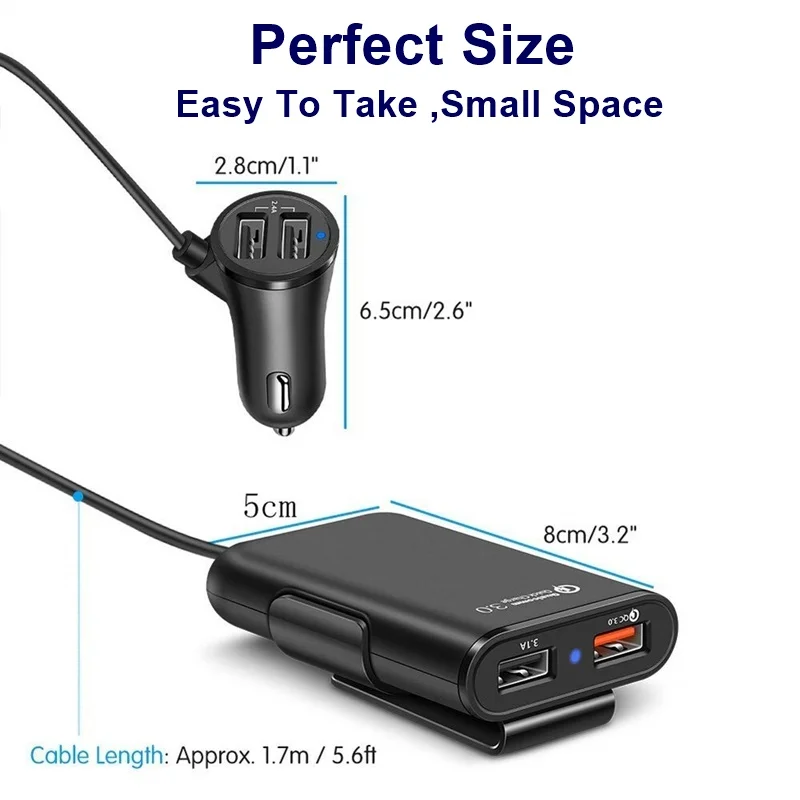Tongdaytech автомобильное зарядное устройство USB Quick Charge 3,0 для Iphone X 7, быстрое зарядное устройство для мобильного телефона, автомобильное зарядное устройство для samsung Xiaomi Cargado