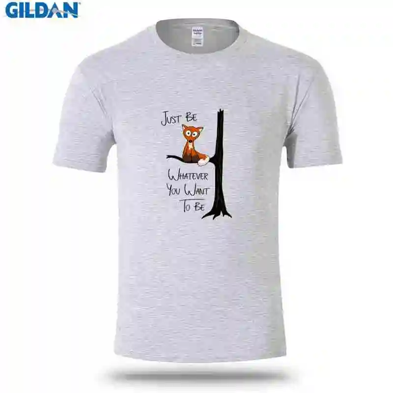 Новая мода футболка для Для мужчин круглый воротник сплошной Цвет лиса быть все