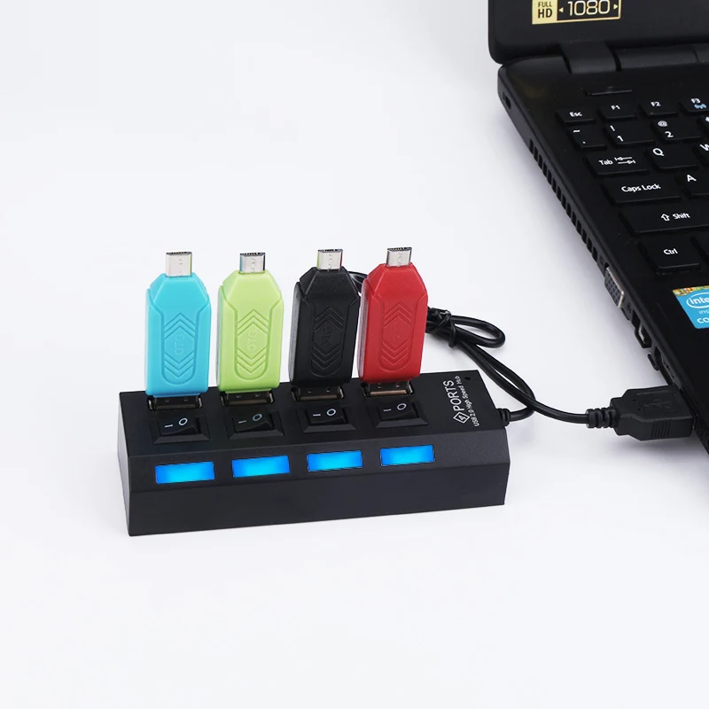 Высокоскоростной usb хаб Sovawin 2 0 4 порта разветвитель адаптер вкл./выкл. 480 Мбит/с Hab