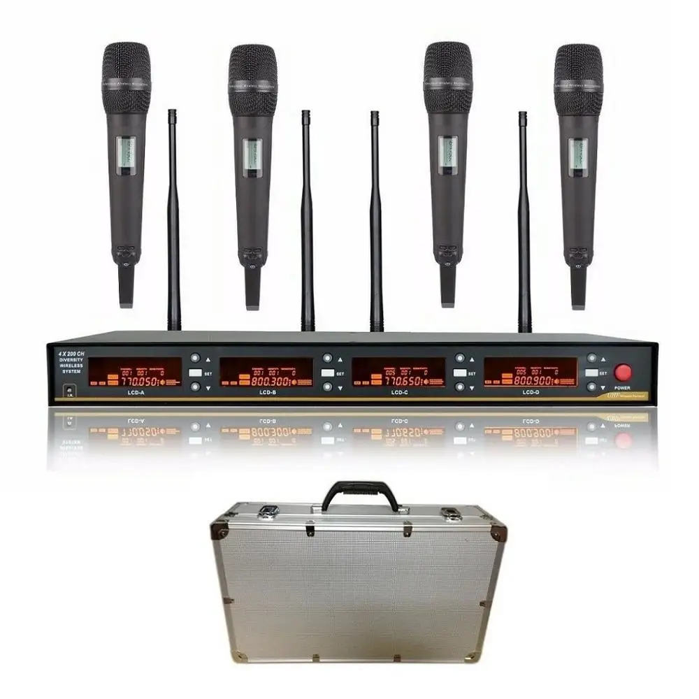 Handheld case Bolymic 4x100 канальный UHF беспроводной микрофон системы для Sennheiser SKM9000 ручные беспроводные микрофоны для церкви - Цвет: Handheld case
