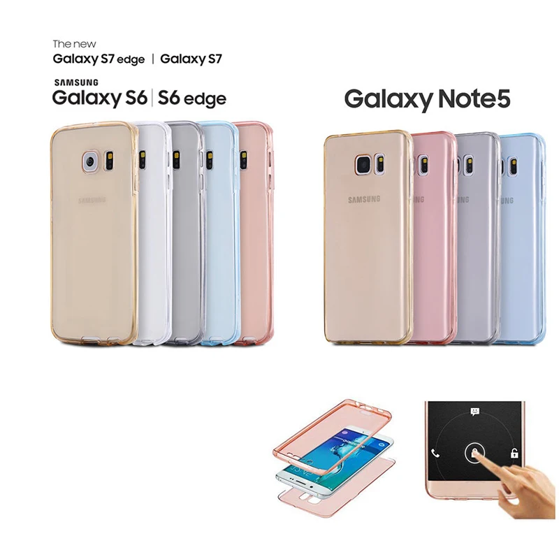 Полный чехол для Samsung Galaxy s6 edge премиум класса передняя + задняя крышка гелевые