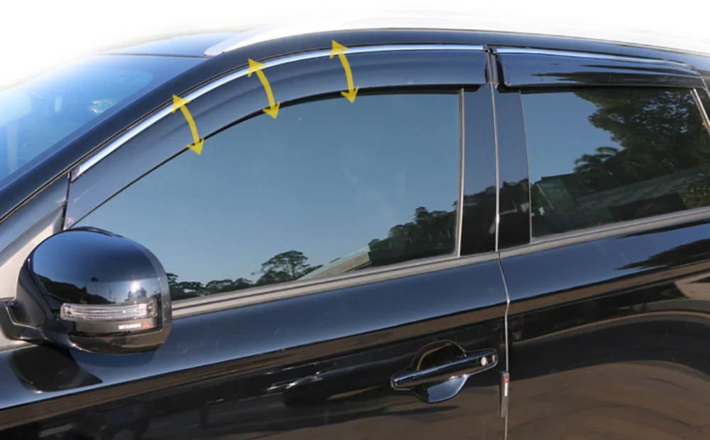 Подходит для Mitsubishi Outlander окно козырек дефлектор защита от дождя, защита от солнца гвардии отражатель приюты Чехлы 4 предмета в комплекте