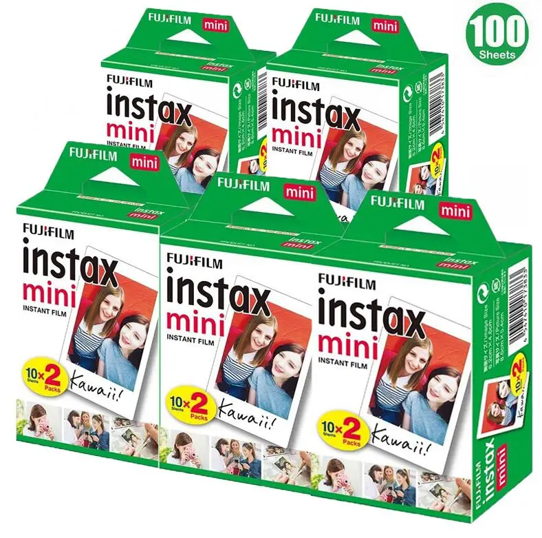 100 sheets 20-100 листов Fujifilm Instax mini 8 пленок белый край 3 дюйма для мгновенной камеры 7 9 25 50 s 70 90 SP-1 SP-2 фотобумага - Цвет: 100 sheets