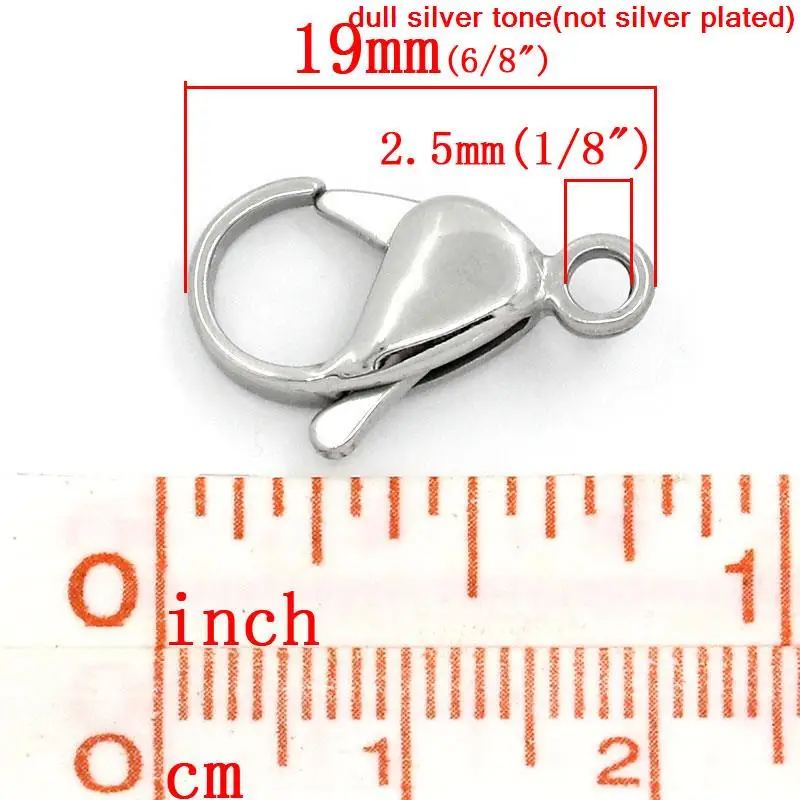 Шампуры из нержавеющей стали с застежкой Лобстер серебряного цвета 9 мм (3/8 дюйма)