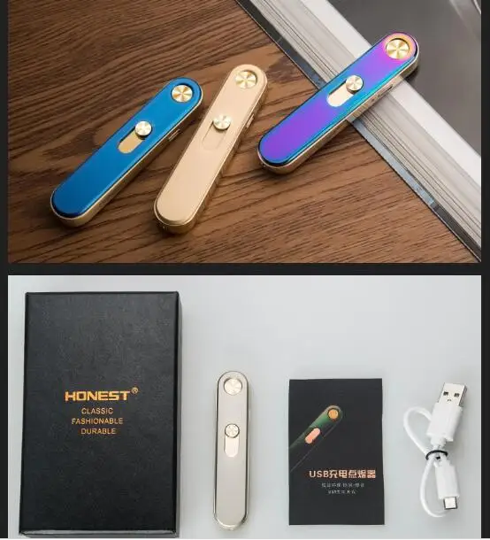 Honest Metal перезаряжаемая USB Электронная Вольфрамовая Проводная Зажигалка