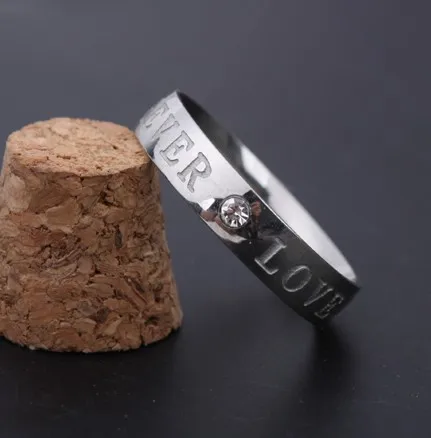 Оптовая продажа 316L нержавеющая сталь кольца на палец love for ever гладкие ювелирные
