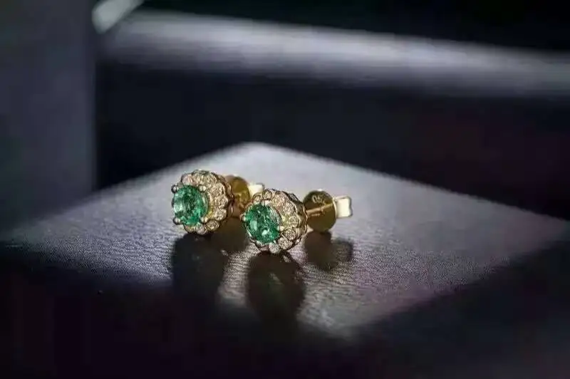 Серьги с натуральным зеленым изумрудом, серебро 925 пробы, серьги с натуральным драгоценным камнем, Женские Классические роскошные круглые серьги для юбилея