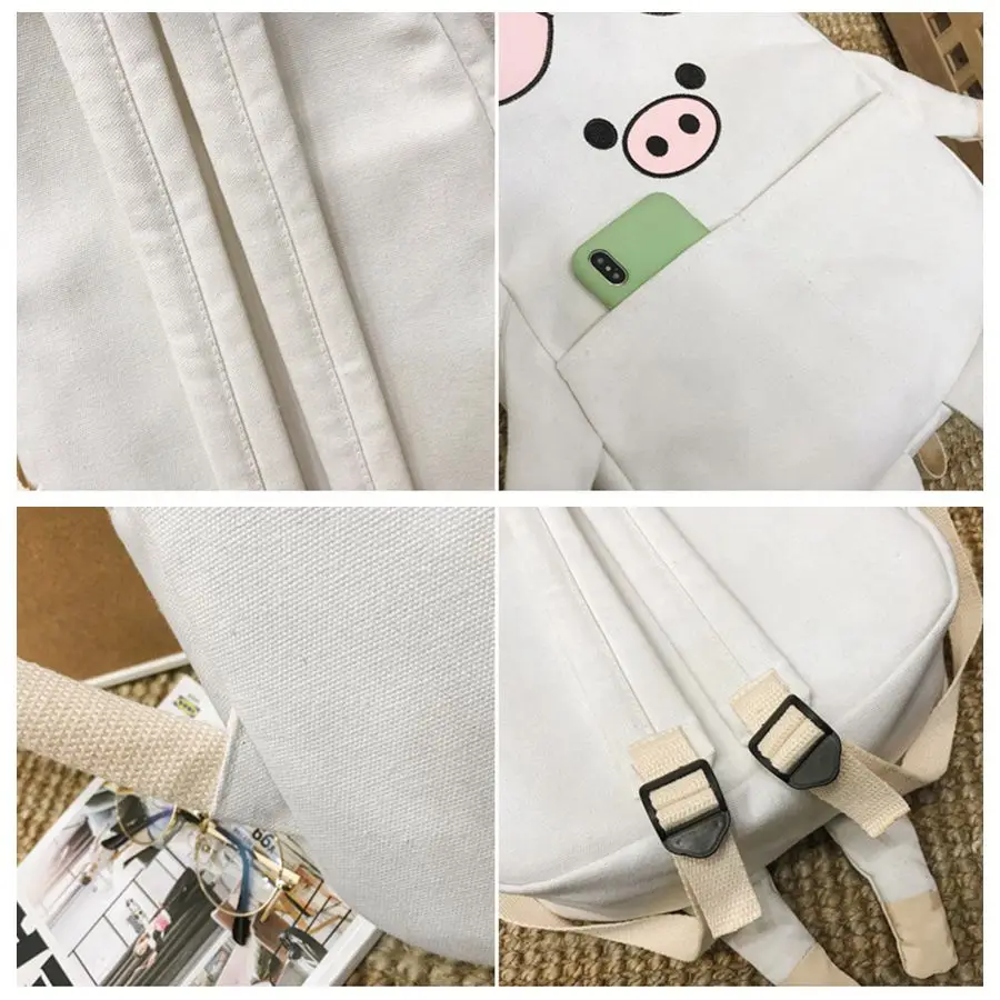 Kawaii мультфильм кошки поросенок рюкзак Junior студенческий вместительный школьный