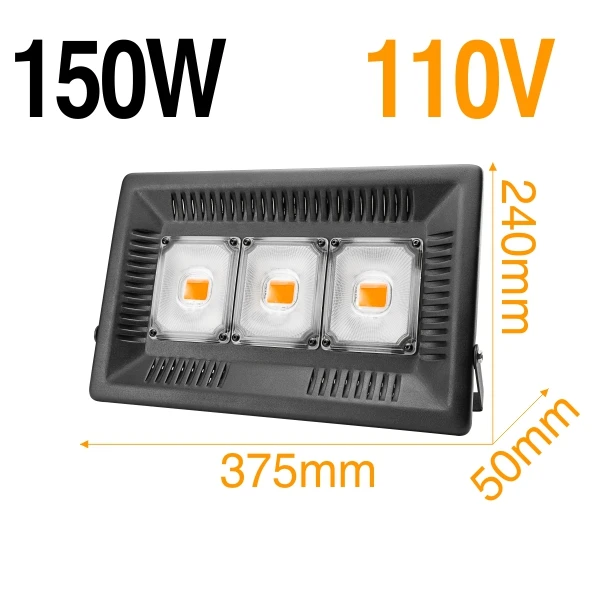 150W 110V Светодиодная фитолампа полный спектр 380-780nm 30 Вт 50 Вт 100 Вт 150 Вт AC 110 В 220 в наружный прожектор для роста IP65 для теплицы растений - Испускаемый цвет: 150W 110V