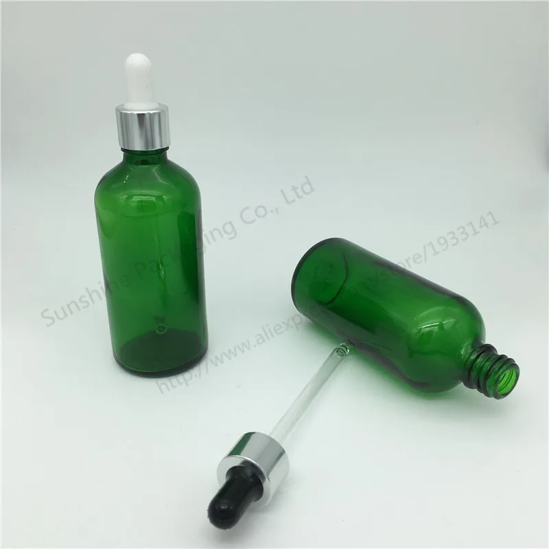 Free Shipping 10pcs 100ML Green Glass Reagent Liquid Pipette Bottle Eye Dropper Drop Aromatherapy Essential Oil | Красота и здоровье