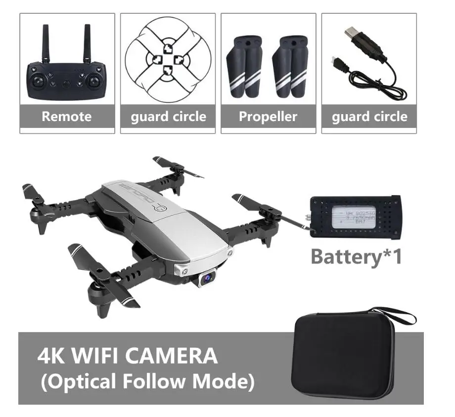 4K Black DRONE 4K Радиоуправляемый Дрон оптический поток 1080P HD камера в реальном времени воздушная видео Радиоуправляемый квадрокоптер самолет позиционирование RTF VS DJI MAVIC 2 AIR E58 - Цвет: 4K Black DRONE
