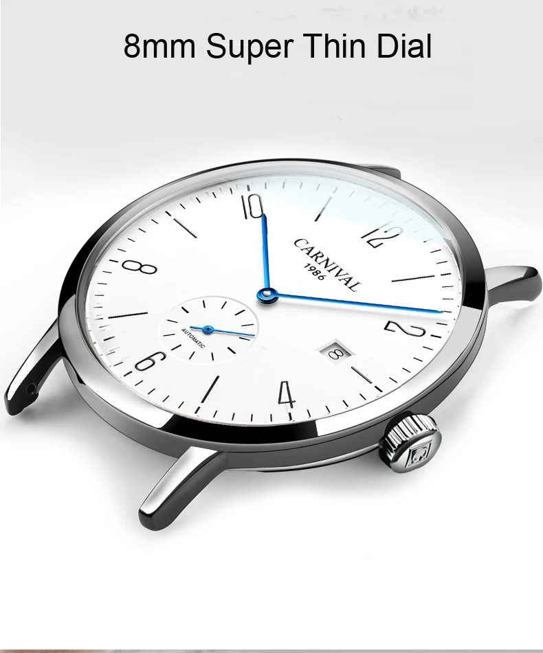 

Ultra-thin Mens Watches Top Brand Luxury Waterproof Casual Simple Watch Men Automatic Mechanical Calendar Watch Relogio 2019 New