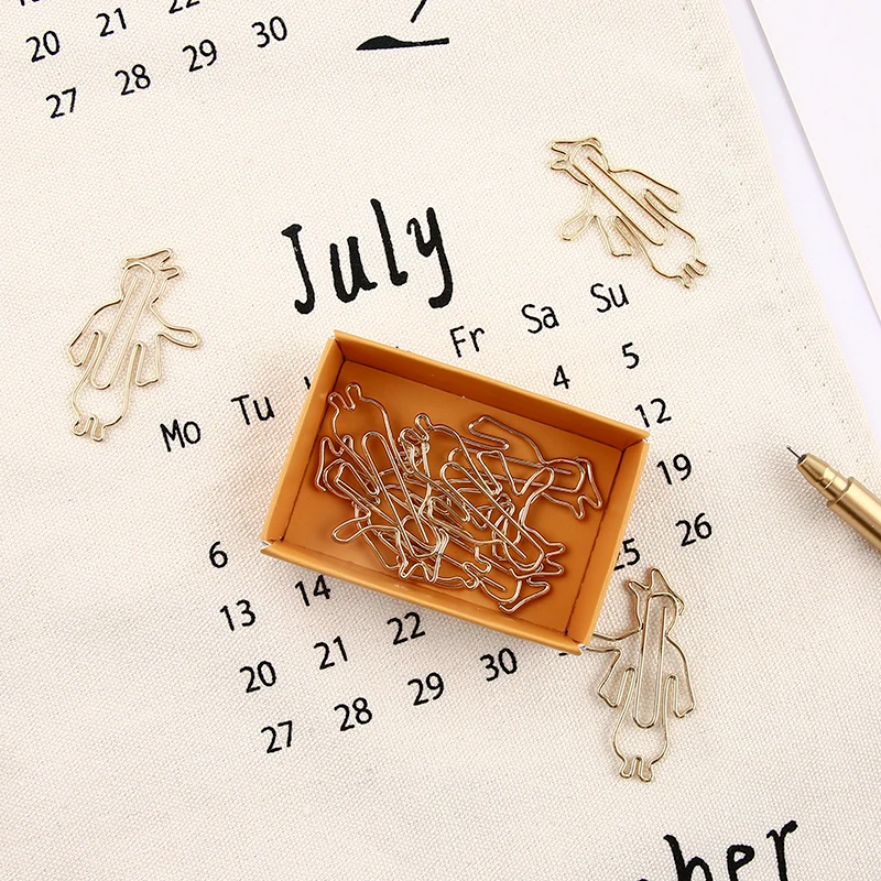 8 шт./коркор. Симпатичные металлические зажимы для бумаги в форме Фламинго