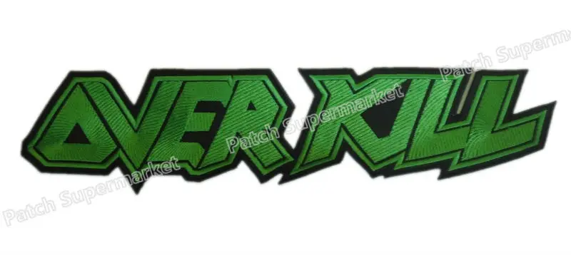 Кожаный жилет с вышивкой на спине большая металлическая куртка OVERKILL THRASH в стиле