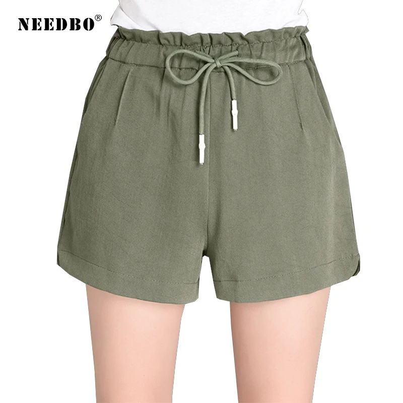 NEEDBO шорты женские повседневные шорты с высокой талией размера плюс пляжные новые стильные модные короткие брюки женские летние шорты для ж...