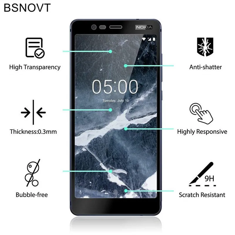 Защита экрана для Nokia 5 1 стекло закаленное 2018 полное покрытие TA-1061 BSNOVT | Мобильные