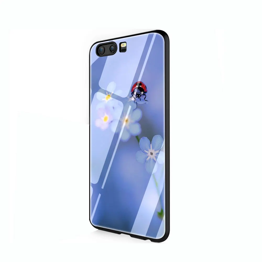 G10 Чехол из закаленного стекла с божьей коровкой и насекомыми для huawei mate P 10 20 30 Lite Pro Y9 Honor 8X 7A - Цвет: G10