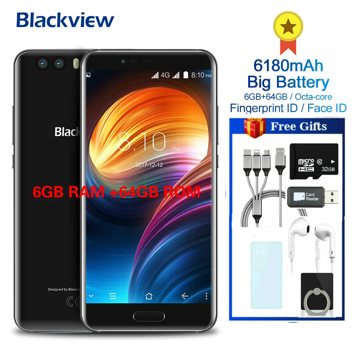Blackview P6000 5 дюймов in cell FHD Helio P25 6 ГБ + 64 Гб Смартфон Face ID 21 МП камера 4G мобильный
