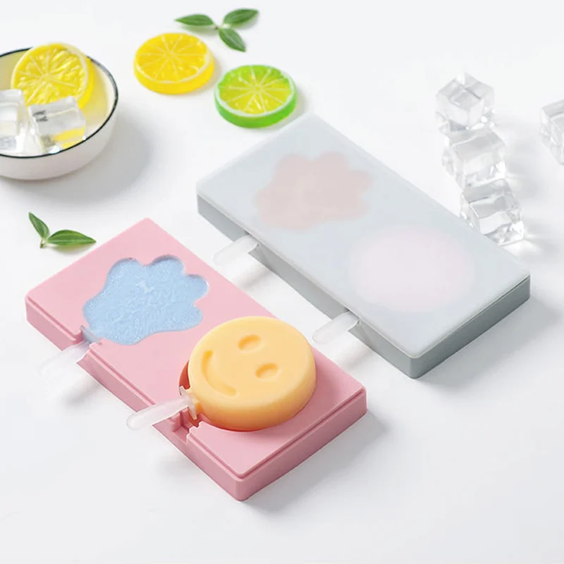 Goldbaking Милые силиконовые формы для льда с крышкой формы для мороженого DIY формы для льда с многоразовыми палочками