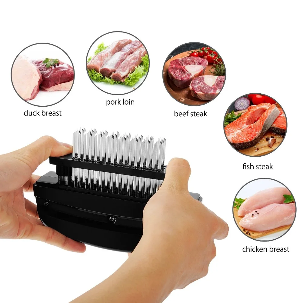 Профессиональный мясорубка из нержавеющей стали мяса Tenderizer с 48 лезвиями иглы
