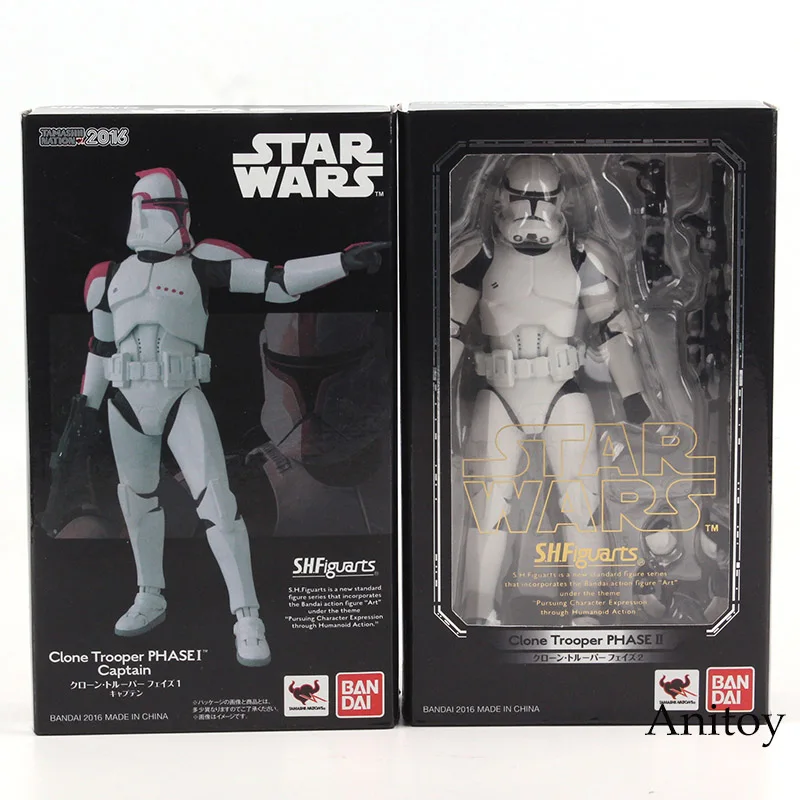 Звездные войны СВЧ фигурки Клон Trooper PHASE II/PHASE I капитан ПВХ фигурка Коллекционная модель игрушки 15 см