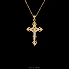 Подвеска Jesus Cross, ожерелье для женщин и мужчинзолото, модное распятие, ювелирные изделия INRI с цепочкой 45 см 60 см