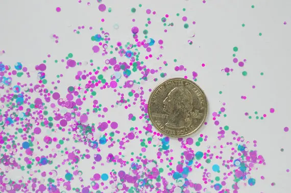 

YM-002 purple green white 1/2/3mm Round Nail glitter powder Dot Shape Paillette for Nail Polish UV gel Decorations(50/100/200g)