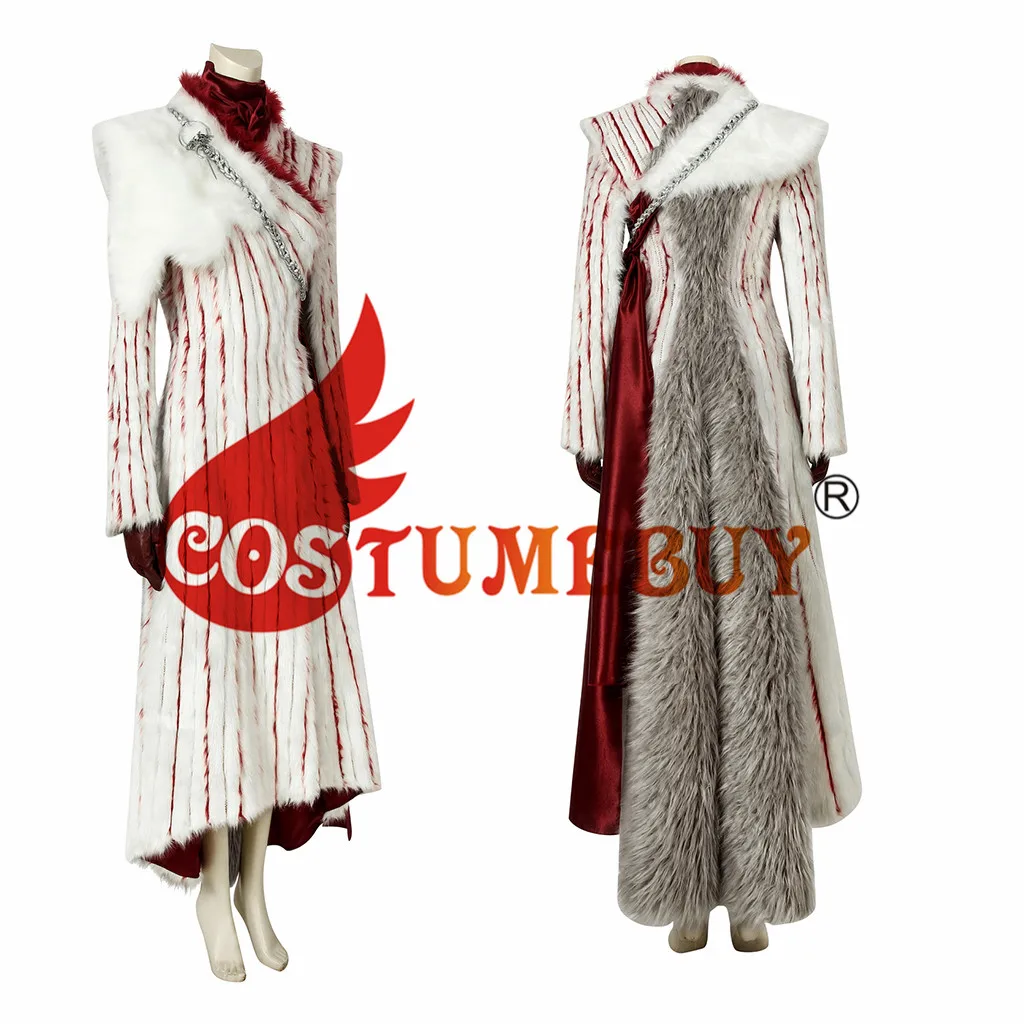 CostumeBuy Игра престолов Сезон 8 Дейенерис Таргариен костюм Дракон матери зимнее платье для женщин средневековый костюм L920