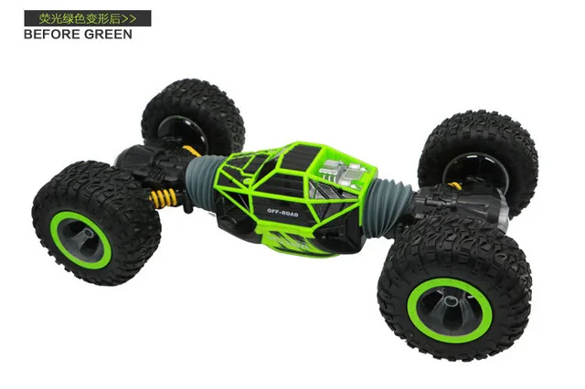 Зеленый Радиоуправляемая машинка 2168 bigfoot 2,4G 4WD высокоскоростная электрическая машинка с дистанционным управлением Игрушечная модель деформационный трюк Радиоуправляемая машинка качественная шина eva игрушка подарок - Цвет: Зеленый