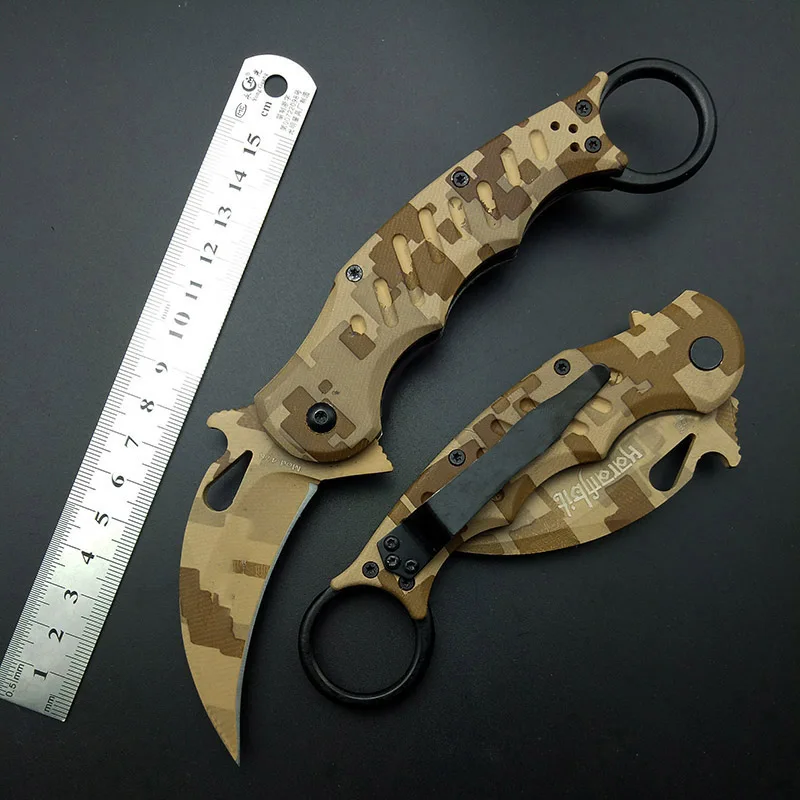 Тактический нож Karambits OEM EDC коготь с коррозионным узором 440C Лезвие Ручка пустыни