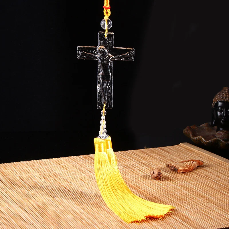 Автомобильные аксессуары стеклянный крест Украшение зеркала заднего вида для Kia