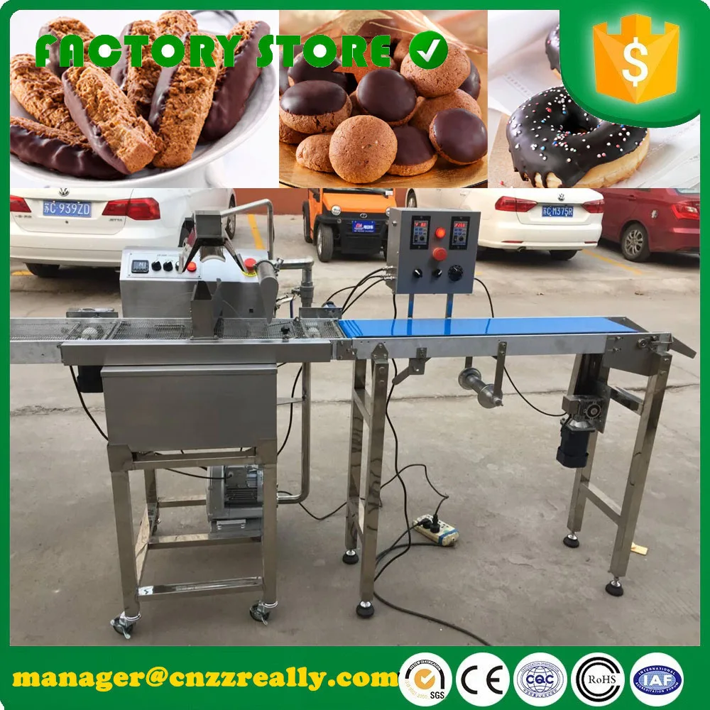 8/15KG Automatic Chocolate Enrobing Coating Making Machine with Stainless Steel Tempering Melting |