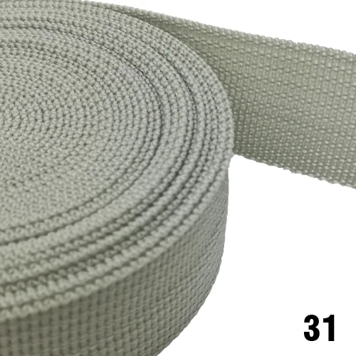 31 Light Grey 2 25 мм тесьма 10 м в длину " Полипропилен для сумки Швейные пояса тесьма ремень собачий ошейник линия Strapworks - Цвет: 31 Light Grey 2