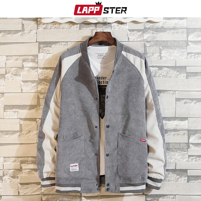 LAPPSTER Вельветовая куртка-бомбер с цветными блоками Windberaker мужская бейсбольная куртка в стиле хип-хоп Мужская корейская модная куртка и пальто