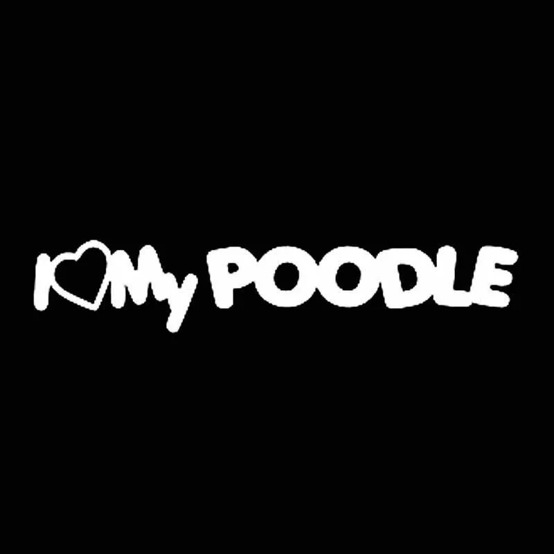 YJZT 14 см * 2 7 интересные виниловые автомобильные наклейки с надписью I Love Poodles