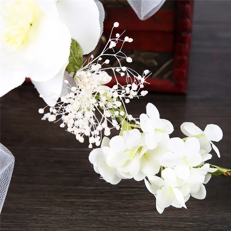 Красивый свадебный венок FunPa декоративный Креативный цветочный с вуалью