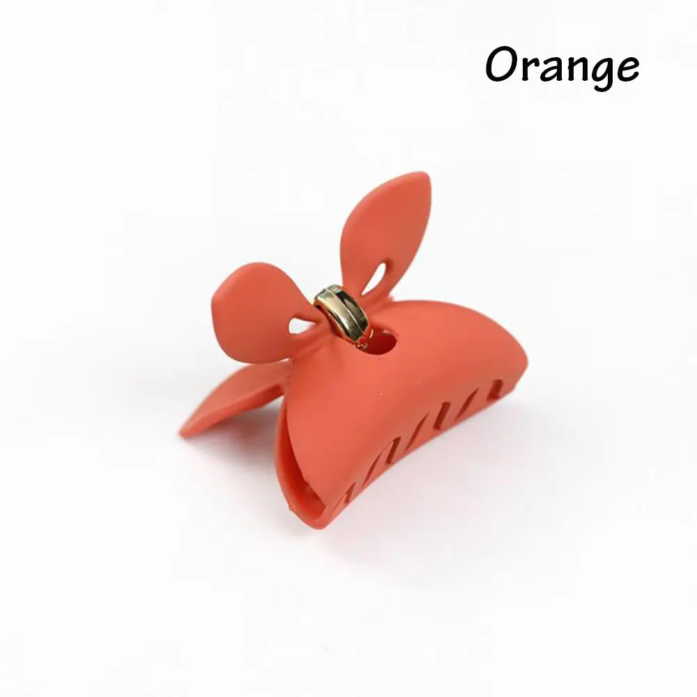 orange Акриловые заколки для волос карамельного цвета с заячьими ушками для женщин, банные заколки для волос, заколки для волос, аксессуары для волос - Цвет: orange