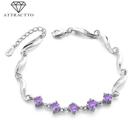 attractto s925 purple handmade braceletsbangles charms for women bracelets friendship crystal snap button bracelet sbr190139