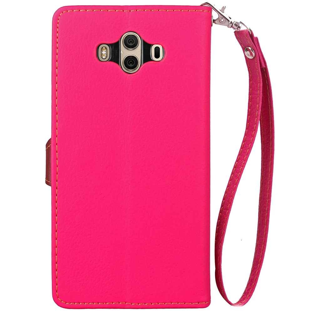 Cover Mobile Phone Case For Huawei Mate 10 5.9&quot Leaf Design Flip PU Leather TPU Shell Holster Bag Card Slot Kickstand Hand Strap |