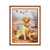 joy sunday dog precision printing cross stitch labrador retriever animal furniture cloth art wall decoration hanging paint