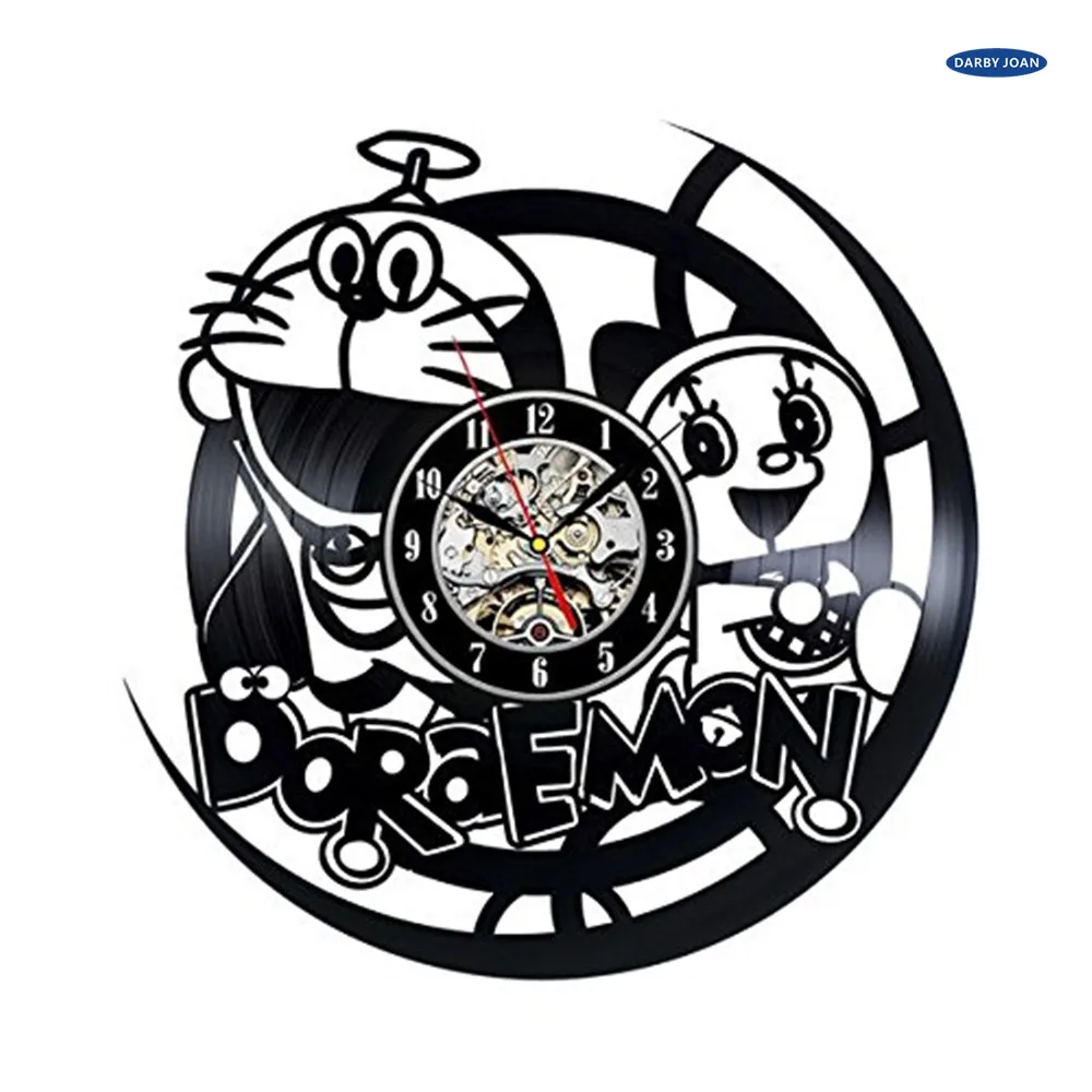 Винтажные часы Doraemon с виниловой пластиной подарок duvar saati настенные будильник